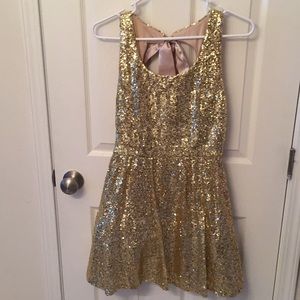 Golden sequin party dress